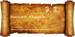 Harrach Klaudia névjegykártya